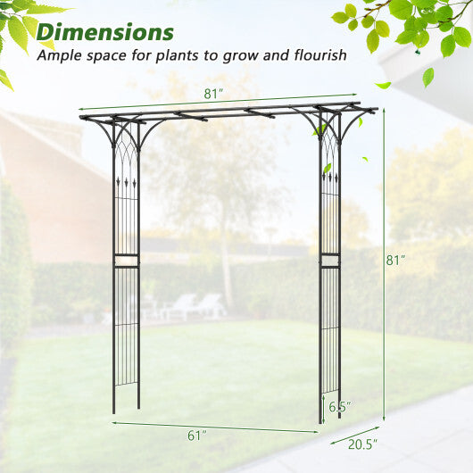 81 Inch Garden Arbor Metal Archway for Climbing Plants-Black LuxuryLifeWay Online Store