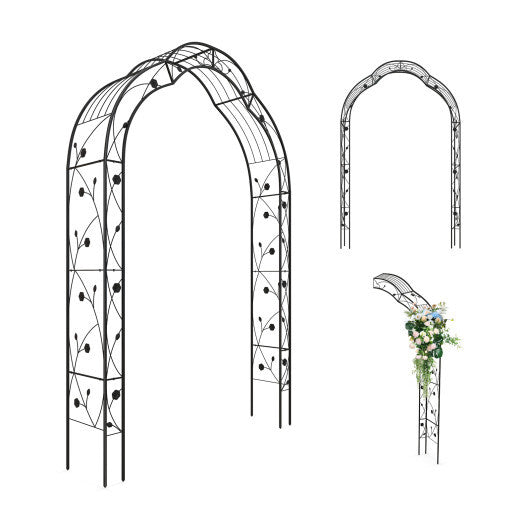 Garden Arch Arbor Trellis for Climbing Plants Roses Vines-Black LuxuryLifeWay Online Store