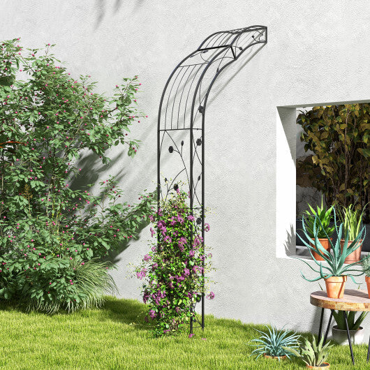 Garden Arch Arbor Trellis for Climbing Plants Roses Vines-Black LuxuryLifeWay Online Store
