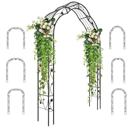 Garden Arch Arbor Trellis for Climbing Plants Roses Vines-Black LuxuryLifeWay Online Store