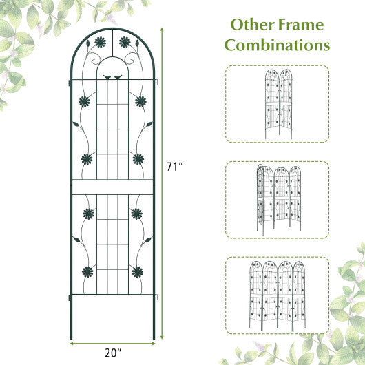2 Pack 71 x 20 Inch Metal Garden Trellis Rustproof Plant Support for Climbing Plants-Green LuxuryLifeWay Online Store
