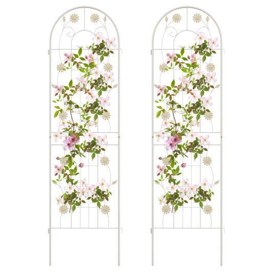 2 Pack 71 x 20 Inch Metal Garden Trellis Rustproof Plant Support for Climbing Plants-Green LuxuryLifeWay Online Store