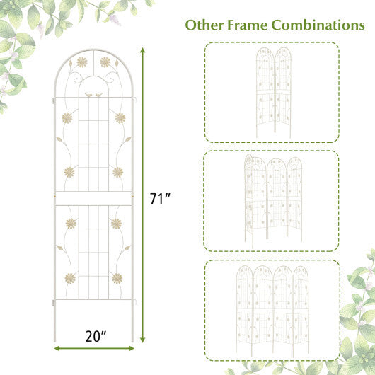 2 Pack 71 x 20 Inch Metal Garden Trellis Rustproof Plant Support for Climbing Plants-Green LuxuryLifeWay Online Store