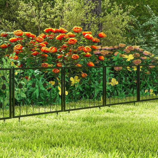 Decorative Garden Fence with 8 Panels Animal Barrier-Black LuxuryLifeWay Online Store