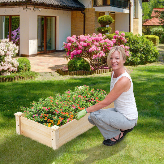 Raised Garden Bed Fir Wood Wooden Square Wood Planter Box for Garden LuxuryLifeWay Online Store