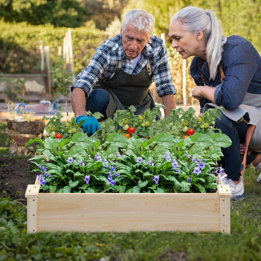 Raised Garden Bed Fir Wood Wooden Square Wood Planter Box for Garden LuxuryLifeWay Online Store