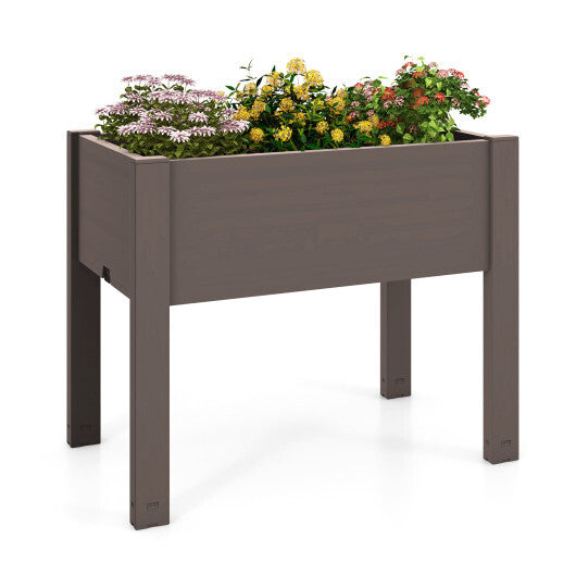 53L Raised Bed Grow Box Self-Watering Planter Box Stand with Water Level Monitor-Coffee LuxuryLifeWay Online Store
