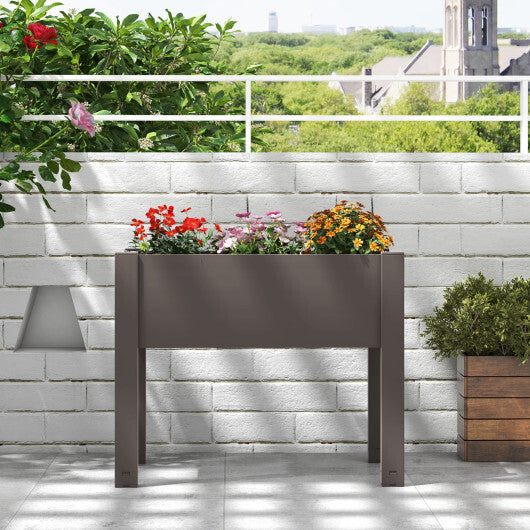 53L Raised Bed Grow Box Self-Watering Planter Box Stand with Water Level Monitor-Coffee LuxuryLifeWay Online Store