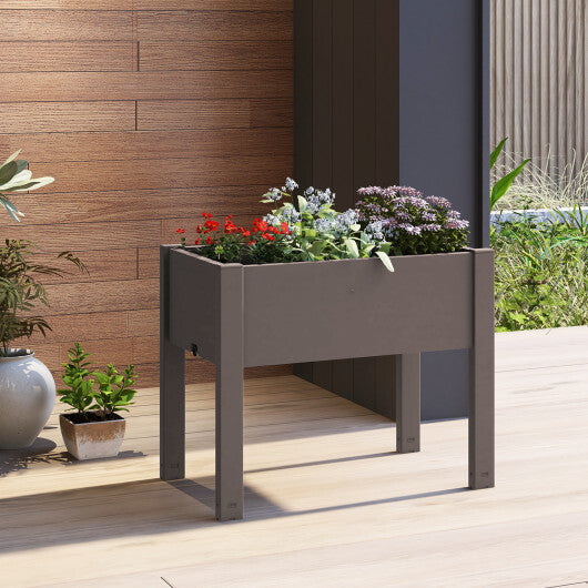 53L Raised Bed Grow Box Self-Watering Planter Box Stand with Water Level Monitor-Coffee LuxuryLifeWay Online Store