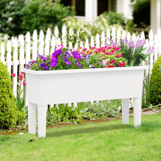 2 Pieces Raised Garden Beds Self-Watering Planter Box with Detachable Legs and Drainage Hole-Coffee LuxuryLifeWay Online Store