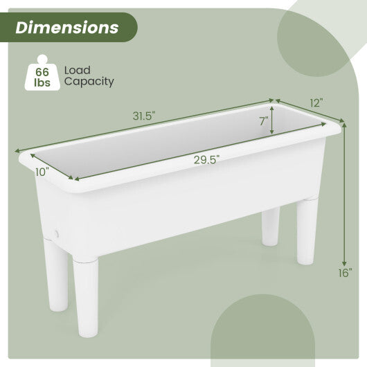 2 Pieces Raised Garden Beds Self-Watering Planter Box with Detachable Legs and Drainage Hole-Coffee LuxuryLifeWay Online Store