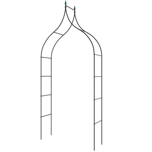 9.5 Feet Decorative Metal Garden Arch for Vine Rose Climbing Wedding Ceremony Party Decoration