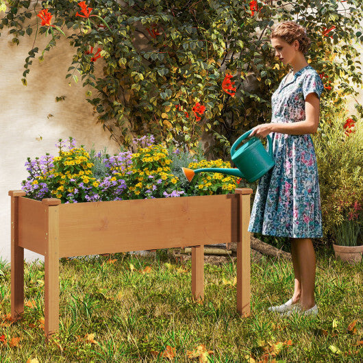 Raised Garden Bed with Legs and Drainage Holes for Backyard-Brown LuxuryLifeWay Online Store