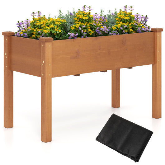 Raised Garden Bed with Legs and Drainage Holes for Backyard-Brown LuxuryLifeWay Online Store