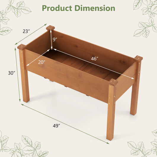 Raised Garden Bed with Legs and Drainage Holes for Backyard-Brown LuxuryLifeWay Online Store