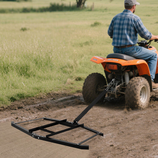 74 inch Wide Driveway Drag Tow Behind Landscape Leveling Rake with Reinforced Bars-Black LuxuryLifeWay Online Store