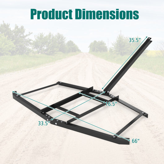 74 inch Wide Driveway Drag Tow Behind Landscape Leveling Rake with Reinforced Bars-Black LuxuryLifeWay Online Store