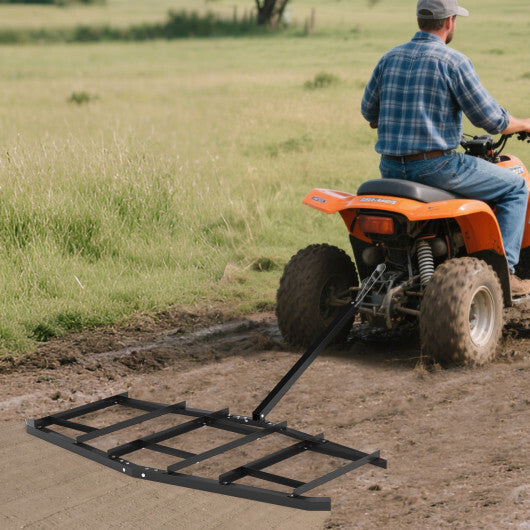 84 inch Wide Driveway Drag Tow Behind Landscape Leveling Rake with Reinforced Bars-Black LuxuryLifeWay Online Store