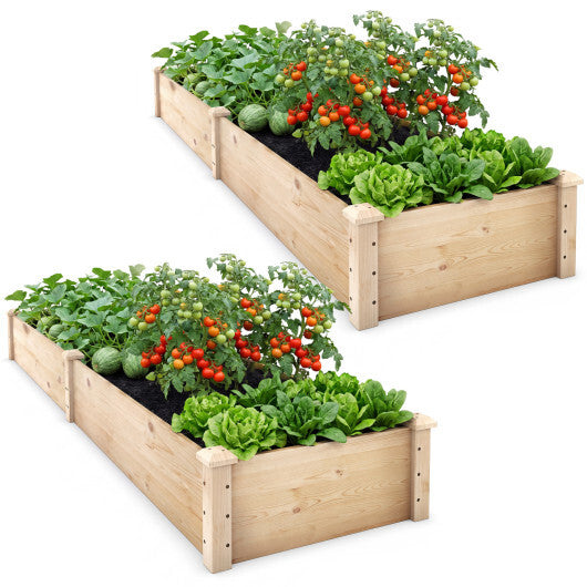 Set of 2 Wooden Vegetable Raised Garden Bed for Backyard-Orange LuxuryLifeWay Online Store