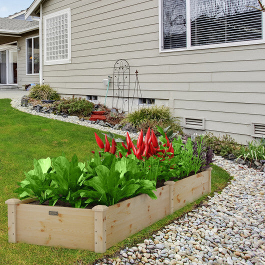Set of 2 Wooden Vegetable Raised Garden Bed for Backyard-Orange LuxuryLifeWay Online Store