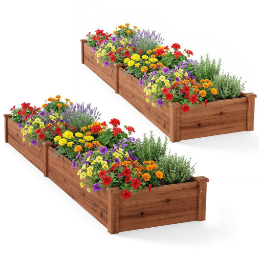 Set of 2 Wooden Vegetable Raised Garden Bed for Backyard-Orange LuxuryLifeWay Online Store
