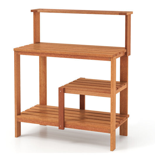 Outdoor Garden Potting Wood Planting Workstation with Open Shelves LuxuryLifeWay Online Store