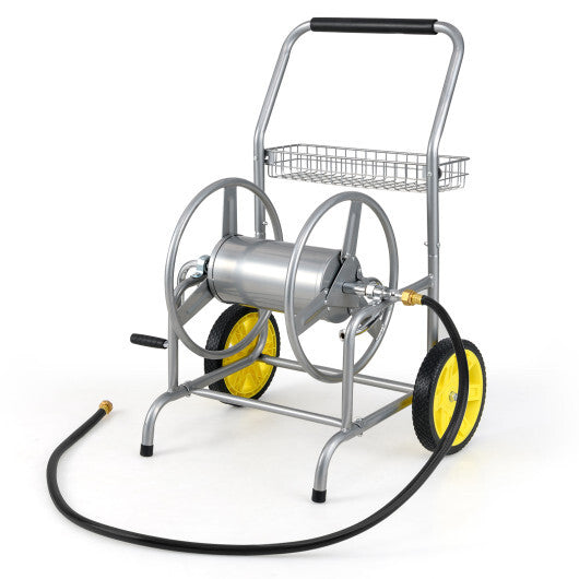 Garden Hose Reel Cart with 2 Wheels and Storage Basket-Blue LuxuryLifeWay Online Store