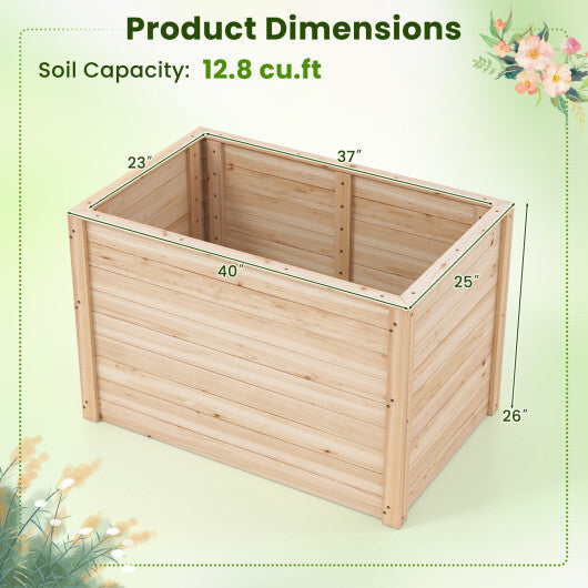 Wooden Raised Garden Bed Elevated Planter Box with Open-Ended Base