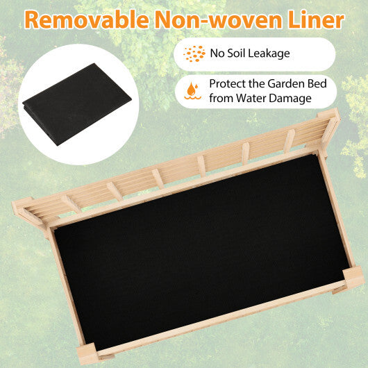 Raised Garden Bed with Trellis Wooden Elevated Planter Box with Legs-Natural LuxuryLifeWay Online Store