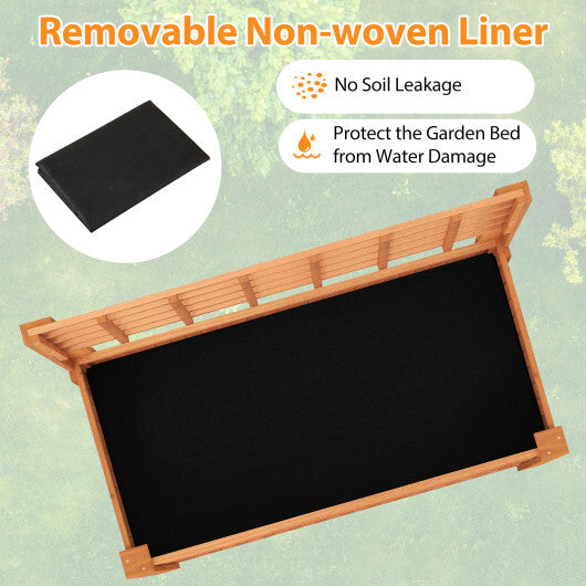Raised Garden Bed with Trellis Wooden Elevated Planter Box with Legs-Natural LuxuryLifeWay Online Store