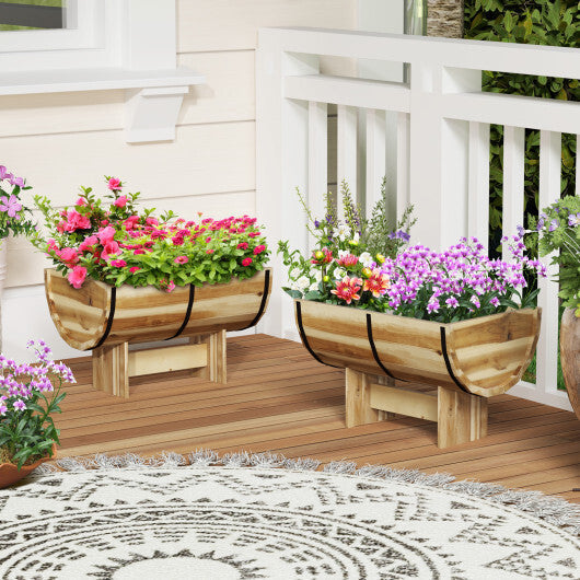 Outdoor Wooden Planter with Legs for Flower Herb Vegetable Fruit LuxuryLifeWay Online Store