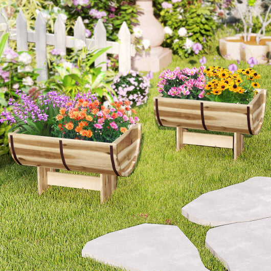 Outdoor Wooden Planter with Legs for Flower Herb Vegetable Fruit LuxuryLifeWay Online Store
