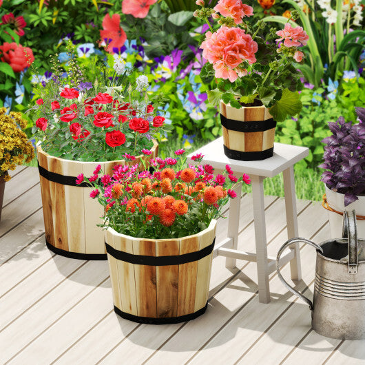 Outdoor Wooden Planter Box with Drainage Holes Set of 3 LuxuryLifeWay Online Store