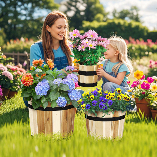 Outdoor Wooden Planter Box with Drainage Holes Set of 3 LuxuryLifeWay Online Store