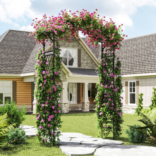 67 x 83 Inch Garden Arch Trellis Metal Pergola Arbor for Climbing Plants-Black LuxuryLifeWay Online Store