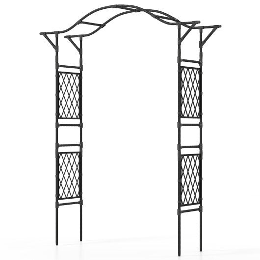 67 x 83 Inch Garden Arch Trellis Metal Pergola Arbor for Climbing Plants-Black LuxuryLifeWay Online Store