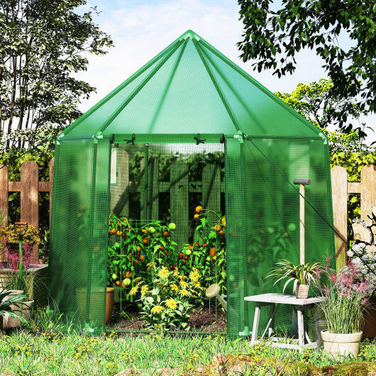 6.5 x 5.6 x 6.2 FT Mini Walk-in Greenhouse Portable Outdoor Warm House for Winter with PE Cover-Green LuxuryLifeWay Online Store