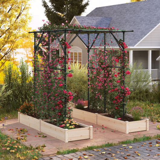Large Garden Arch Trellis for Climbing Plants Outdoor Grape Vine Support-Black LuxuryLifeWay Online Store