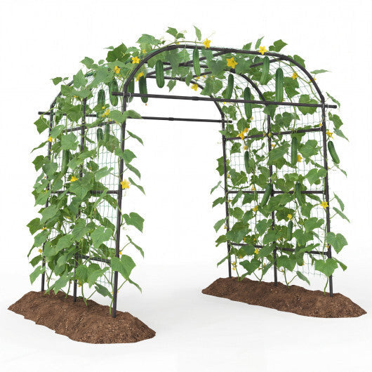 7.5 FT Tall Metal Garden Arch Trellis for Climbing Plants Outdoor-Black LuxuryLifeWay Online Store