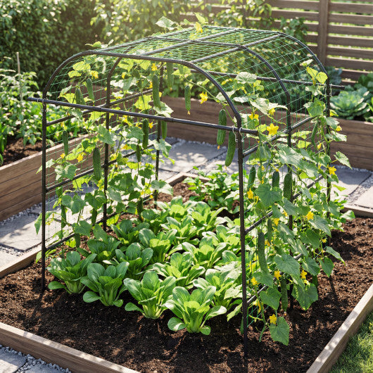7.5 FT Tall Metal Garden Arch Trellis for Climbing Plants Outdoor-Black LuxuryLifeWay Online Store