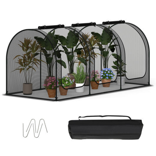 Tunnel Crop Cage Large Portable Plant Protection Tent with 3 Roll-up Zippered Doors LuxuryLifeWay Online Store