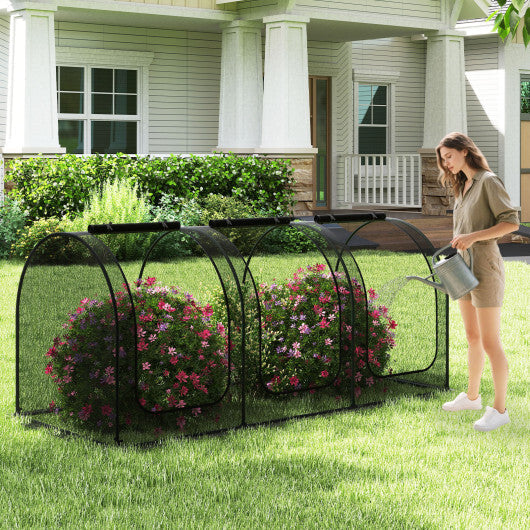 Tunnel Crop Cage Large Portable Plant Protection Tent with 3 Roll-up Zippered Doors LuxuryLifeWay Online Store