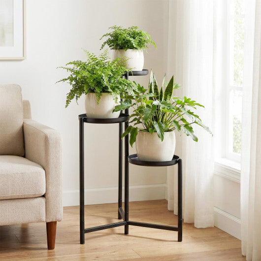 3-Tier Metal Plant Stand Indoor Outdoor Tall Corner Flower Pot Holder Display Rack LuxuryLifeWay Online Store
