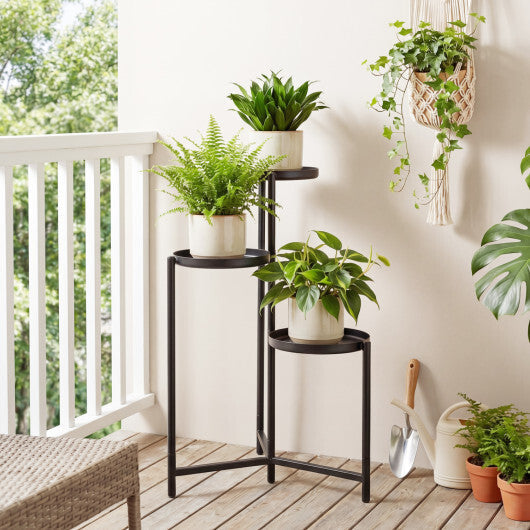 3-Tier Metal Plant Stand Indoor Outdoor Tall Corner Flower Pot Holder Display Rack LuxuryLifeWay Online Store