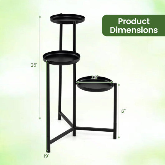 3-Tier Metal Plant Stand Indoor Outdoor Tall Corner Flower Pot Holder Display Rack LuxuryLifeWay Online Store