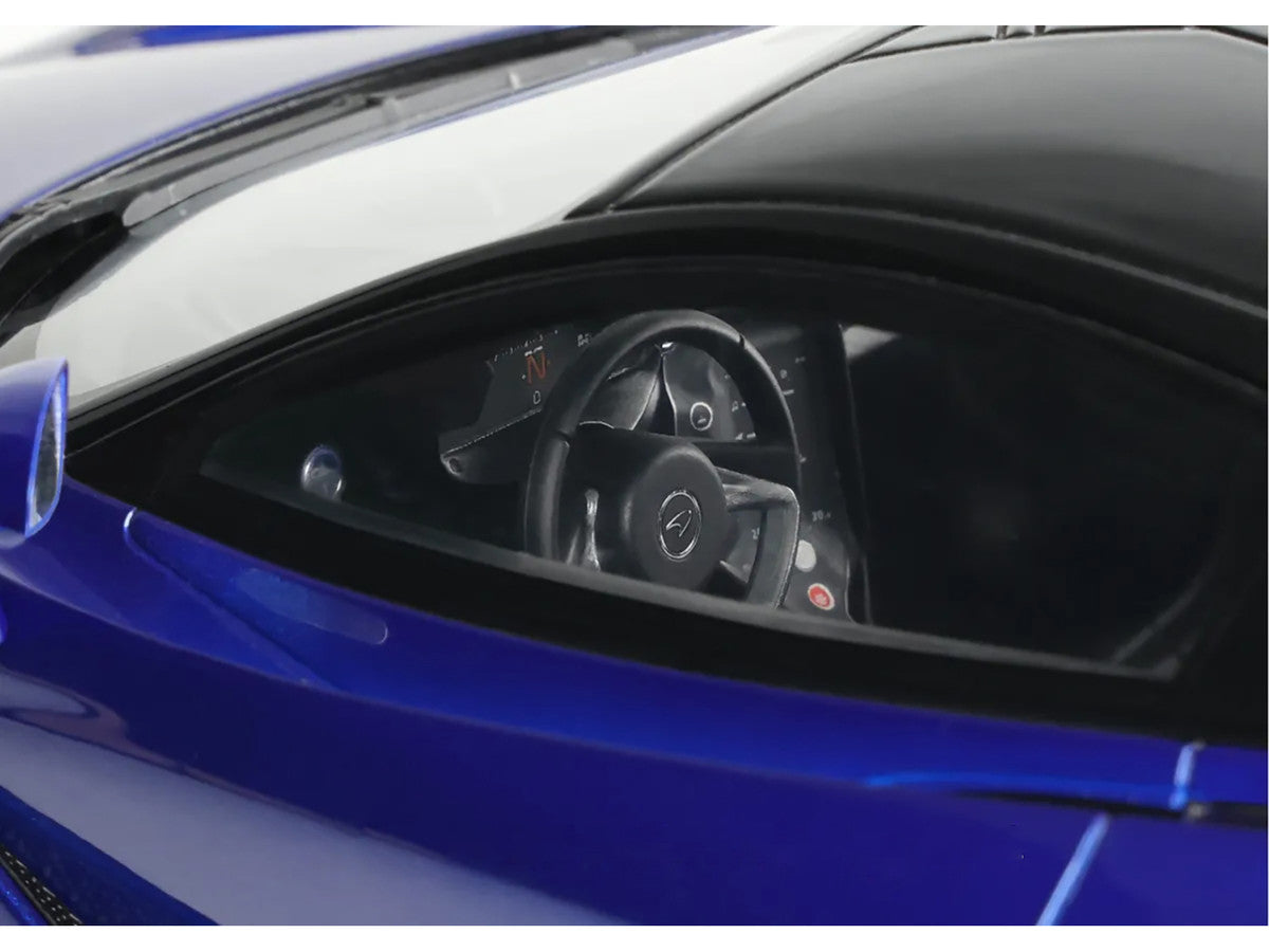2023 McLaren 750S Coupe Blue Metallic with Black Top 1/18 Model Car by GT Spirit LuxuryLifeWay Online Store