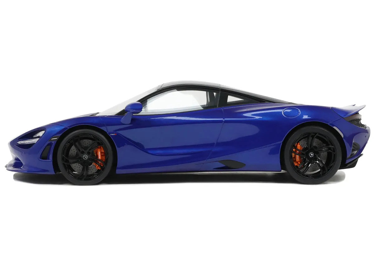 2023 McLaren 750S Coupe Blue Metallic with Black Top 1/18 Model Car by GT Spirit LuxuryLifeWay Online Store
