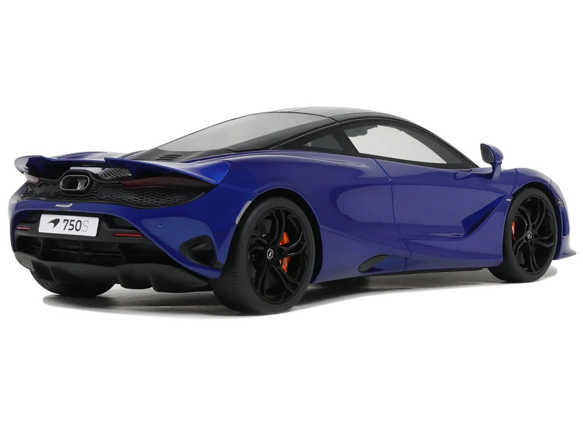 2023 McLaren 750S Coupe Blue Metallic with Black Top 1/18 Model Car by GT Spirit LuxuryLifeWay Online Store