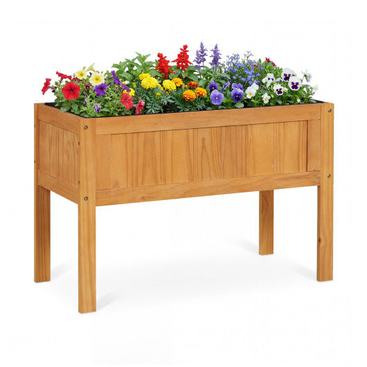 Wood Raised Garden Bed Elevated Planter Box with Bed Liner and Drainage Holes for Vegetables Flowers Herbs-Orange LuxuryLifeWay Online Store