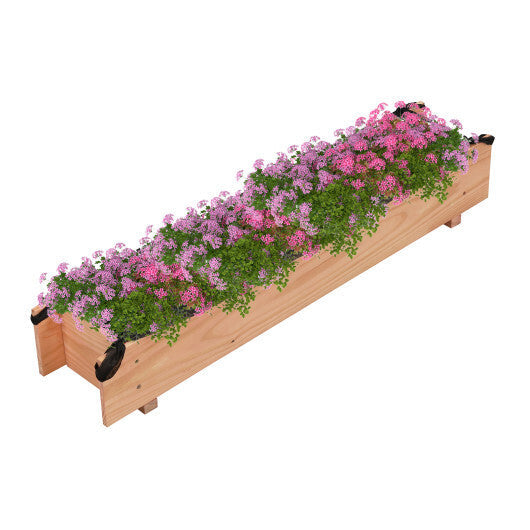 Wooden Raised Garden Bed with Drainage Holes for Vegetable Flower Herb Succulent